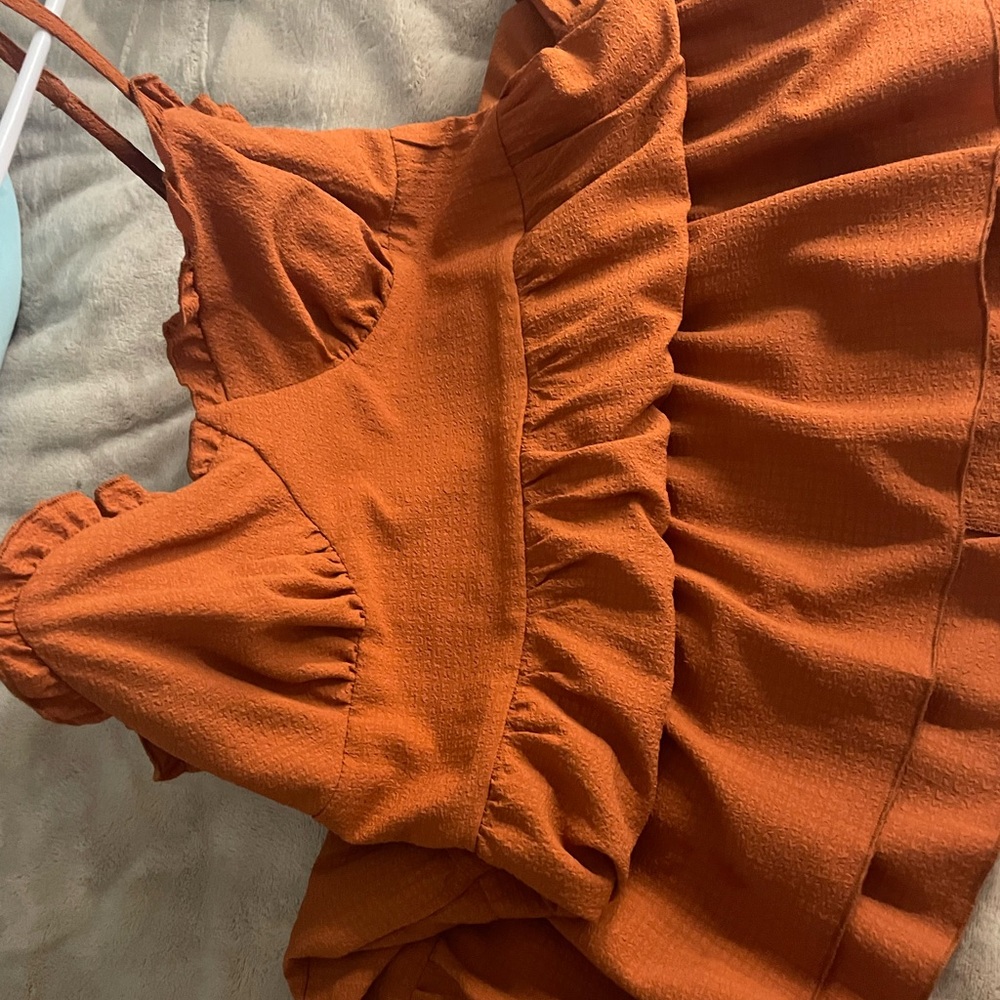 Orange Ruffled Dress - Picture 3 of 5